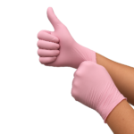 Guantes de Nitrilo Rosado Caja x 100 Und