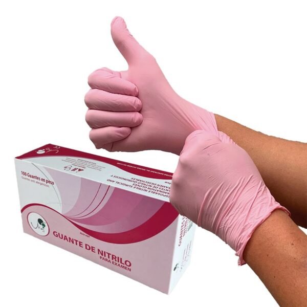 Guantes de Nitrilo Rosado