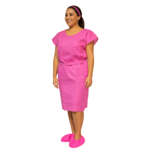 Bata Paciente Color Rosado Paquete x 5 Und