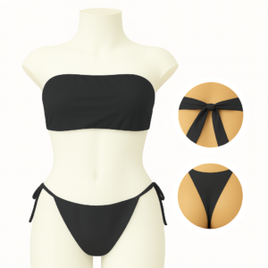 Panty Top  Tiras Color Negro Paquete x 10 Und