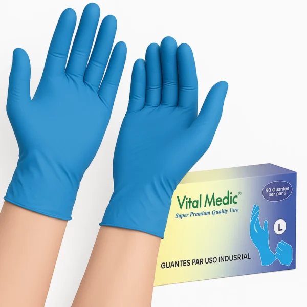 Guantes Nitrilo Azul Calibre # 10 Caja x 50 Und