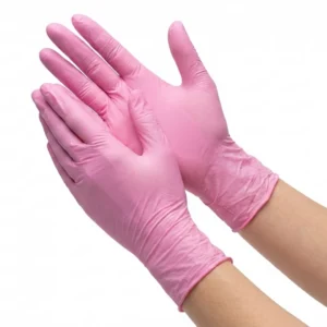 Guantes Vinilo Rosado Caja x 100 Und