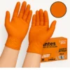Guantes Nitrilo Naranja Calibre # 10 Caja x 50 Und
